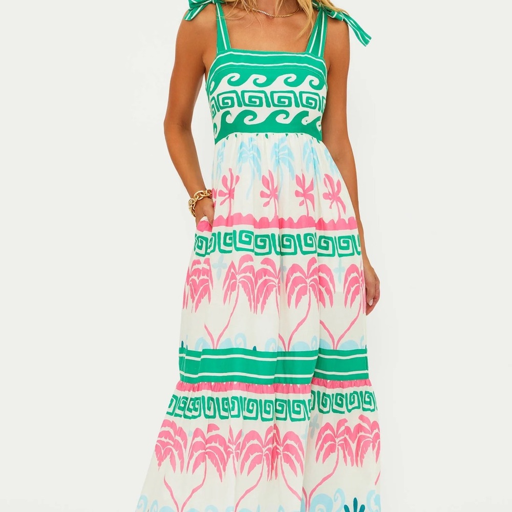 Beach Riot Cami Dress Tropical Palm
